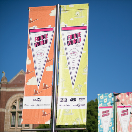 Photographer – DANIEL JAMES GRANT Fringe World 2015 Flag Pole Advertising Fringe World 2015 Flag Pole Advertising