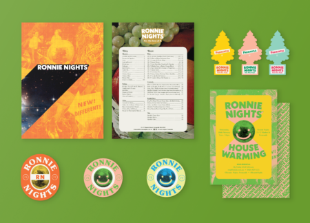 Ronnie Nights Branding Flat Lay Ronnie Nights Branding Flat Lay