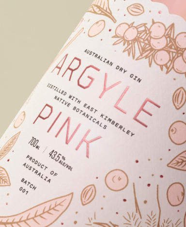Hoochery Distillery's Argyle Pink bottleshots Argyle Pink Native Gin