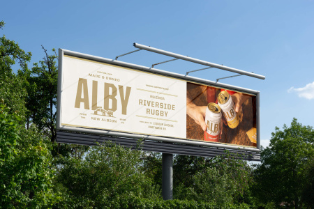 Alby beer rebrand 2024 - Bulmimba Riverside Rubgy Billboard