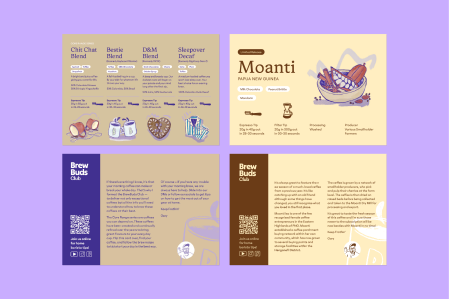 Printed marketing material for BrewBuds Club showcasing the new branding.