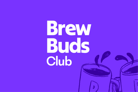 BrewBuds Club logo hero screen showing the primary logo and stylised B icon.