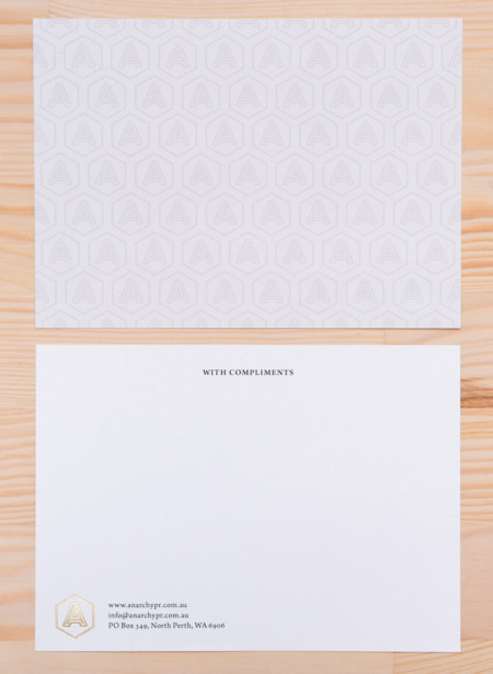 Anarchy PR Stationery With Compliments design Anarchy PR Stationery With Compliments design